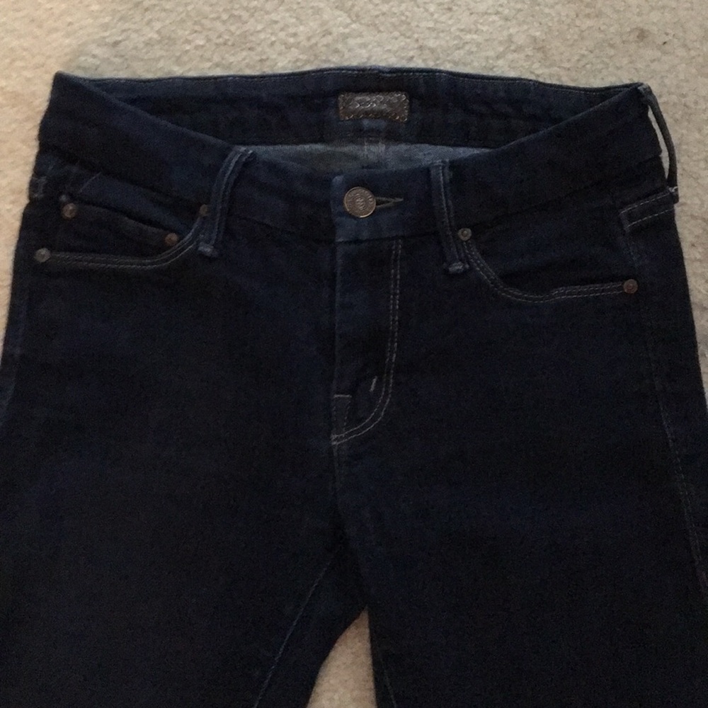 Mother dark wash skinnies